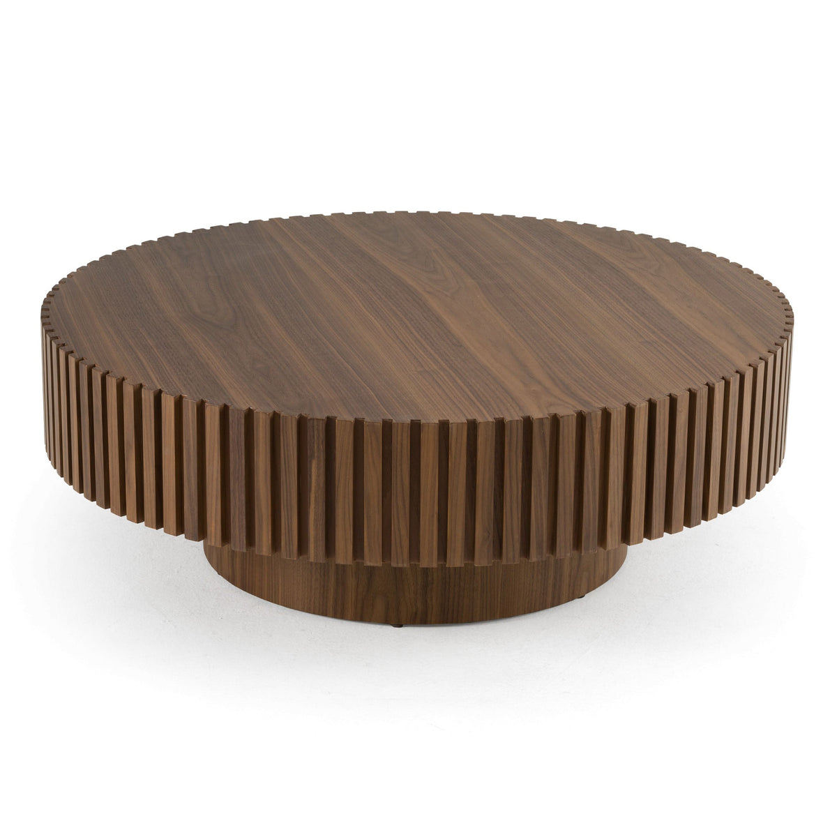 Pierre - Modern Walnut Large Round Coffee Table by VIG Furniture - View 2