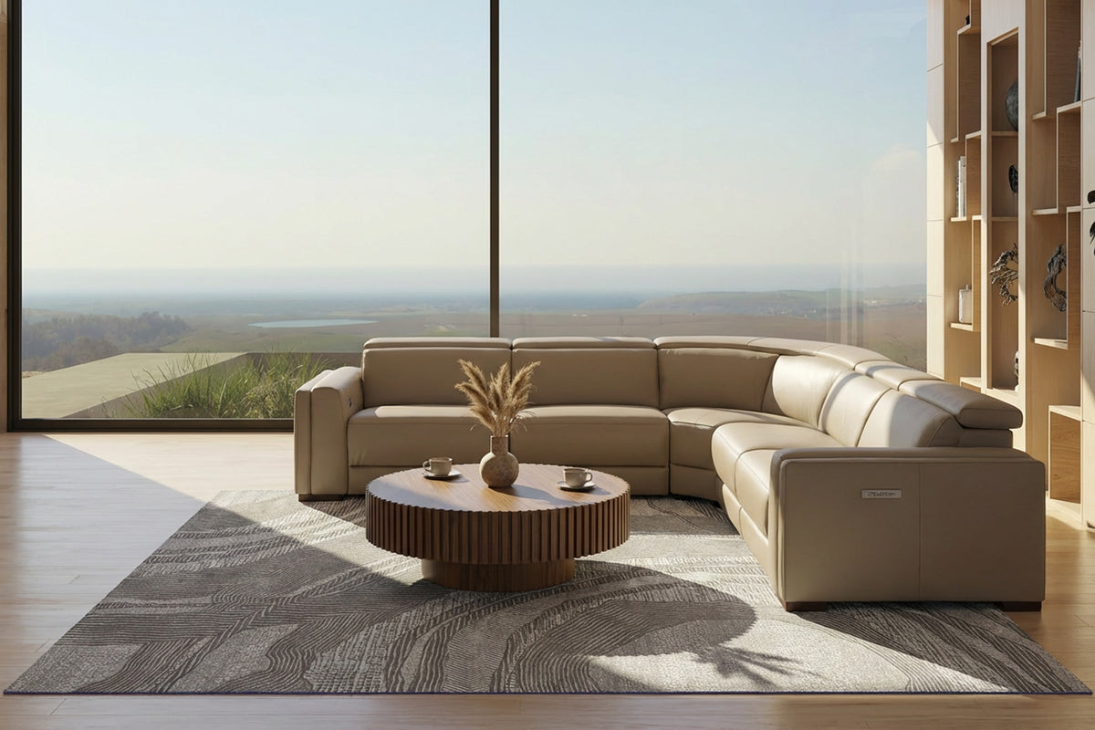 Frazier - Modern Tan Leather Sectional Sofa with 3 Recliners by VIG Furniture - View 8