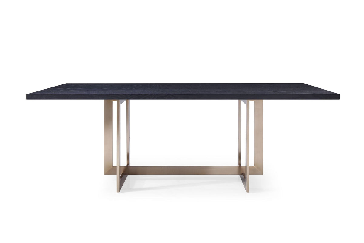 Pike - Modern Black Ash & Brass Dining Table by VIG Furniture - View 2