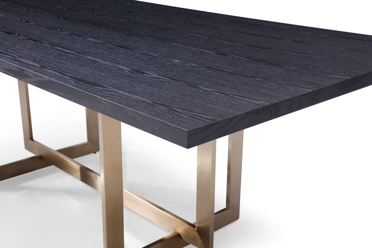 Pike - Modern Black Ash & Brass Dining Table by VIG Furniture - View 3