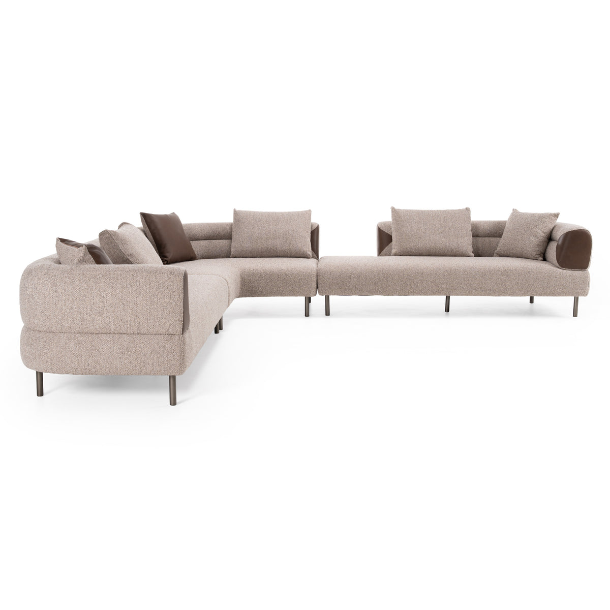 Plume - Modern Brown Fabric Sectional Sofa by VIG Furniture - View 9