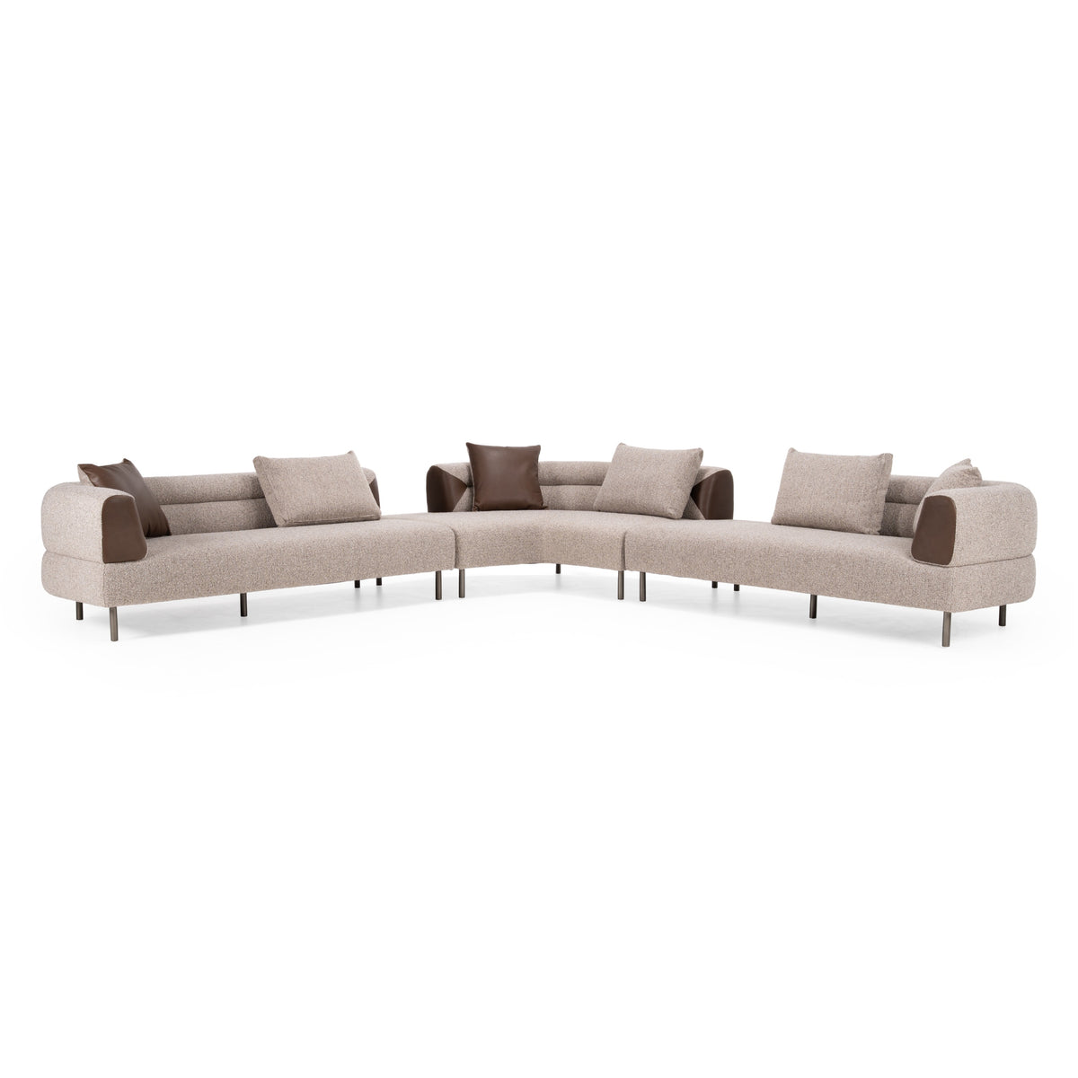Plume - Modern Brown Fabric Sectional Sofa by VIG Furniture - View 1