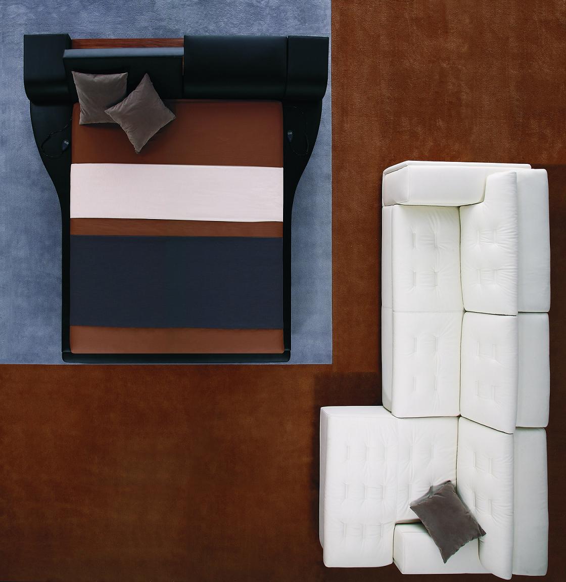 Portofino Adjustable Leatherette Bed with built-in Nightstands by VIG Furniture - View 2