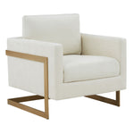 Prince - Contemporary Cream Fabric + Gold Accent Chair by VIG Furniture - View 1