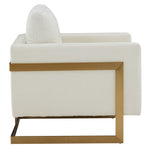 Prince - Contemporary Cream Fabric + Gold Accent Chair by VIG Furniture - View 3