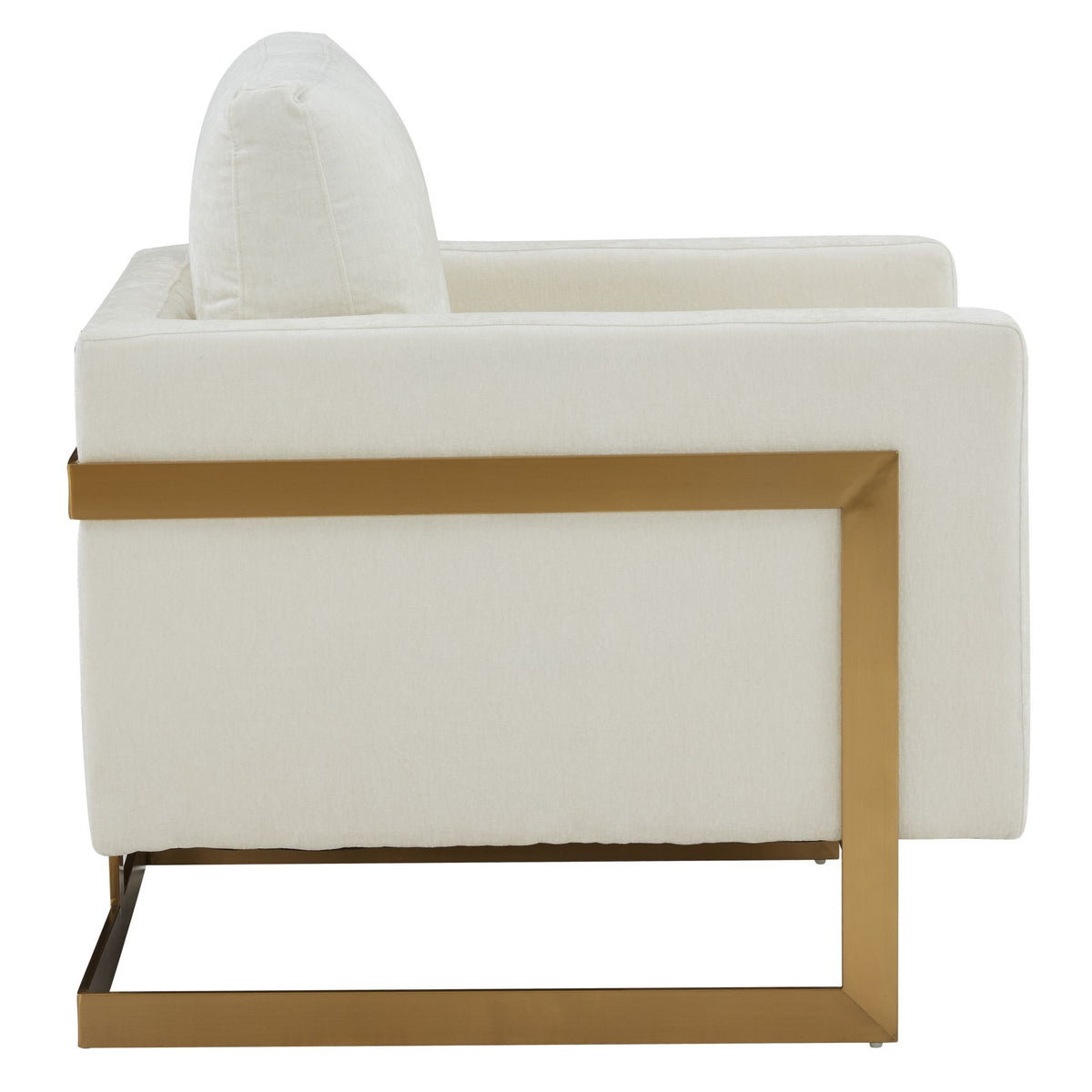 Prince - Contemporary Cream Fabric + Gold Accent Chair by VIG Furniture - View 3