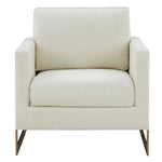 Prince - Contemporary Cream Fabric + Gold Accent Chair by VIG Furniture - View 2