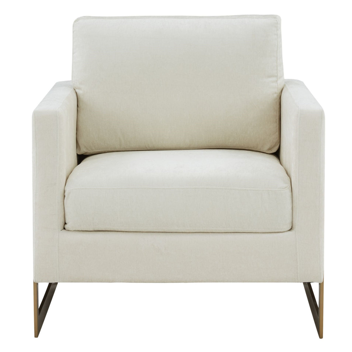 Prince - Contemporary Cream Fabric + Gold Accent Chair by VIG Furniture - View 2
