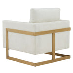 Prince - Contemporary Cream Fabric + Gold Accent Chair by VIG Furniture - View 4