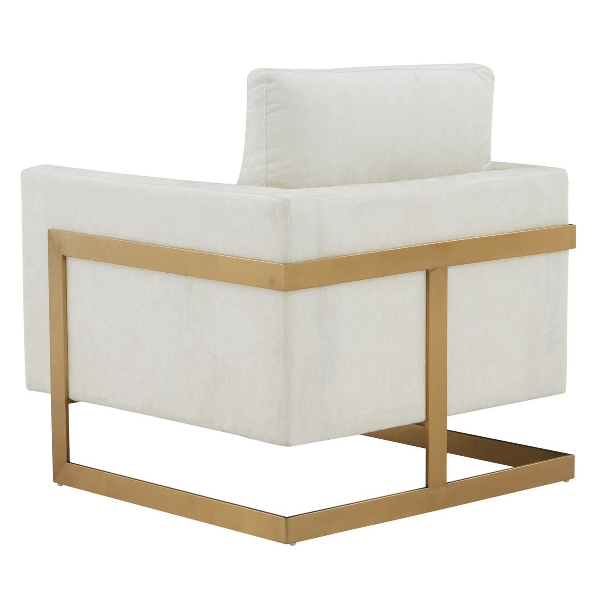 Prince - Contemporary Cream Fabric + Gold Accent Chair by VIG Furniture - View 4