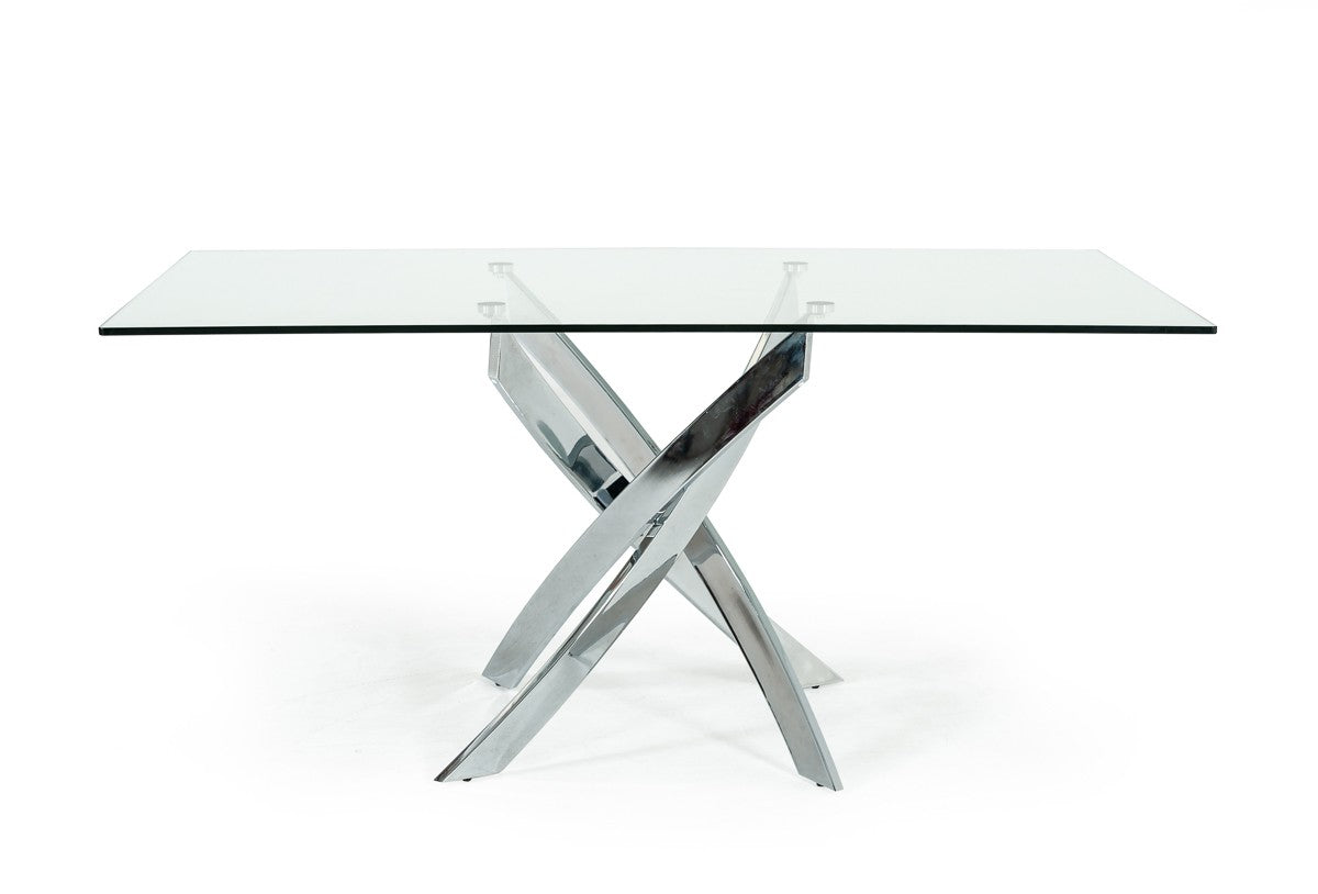 Pyrite Modern Rectangular Glass Dining Table by VIG Furniture - View 3