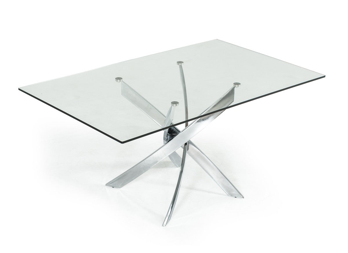 Pyrite Modern Rectangular Glass Dining Table by VIG Furniture - View 2