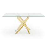 Pyrite Modern Glass and Gold Dining Table by VIG Furniture - View 1