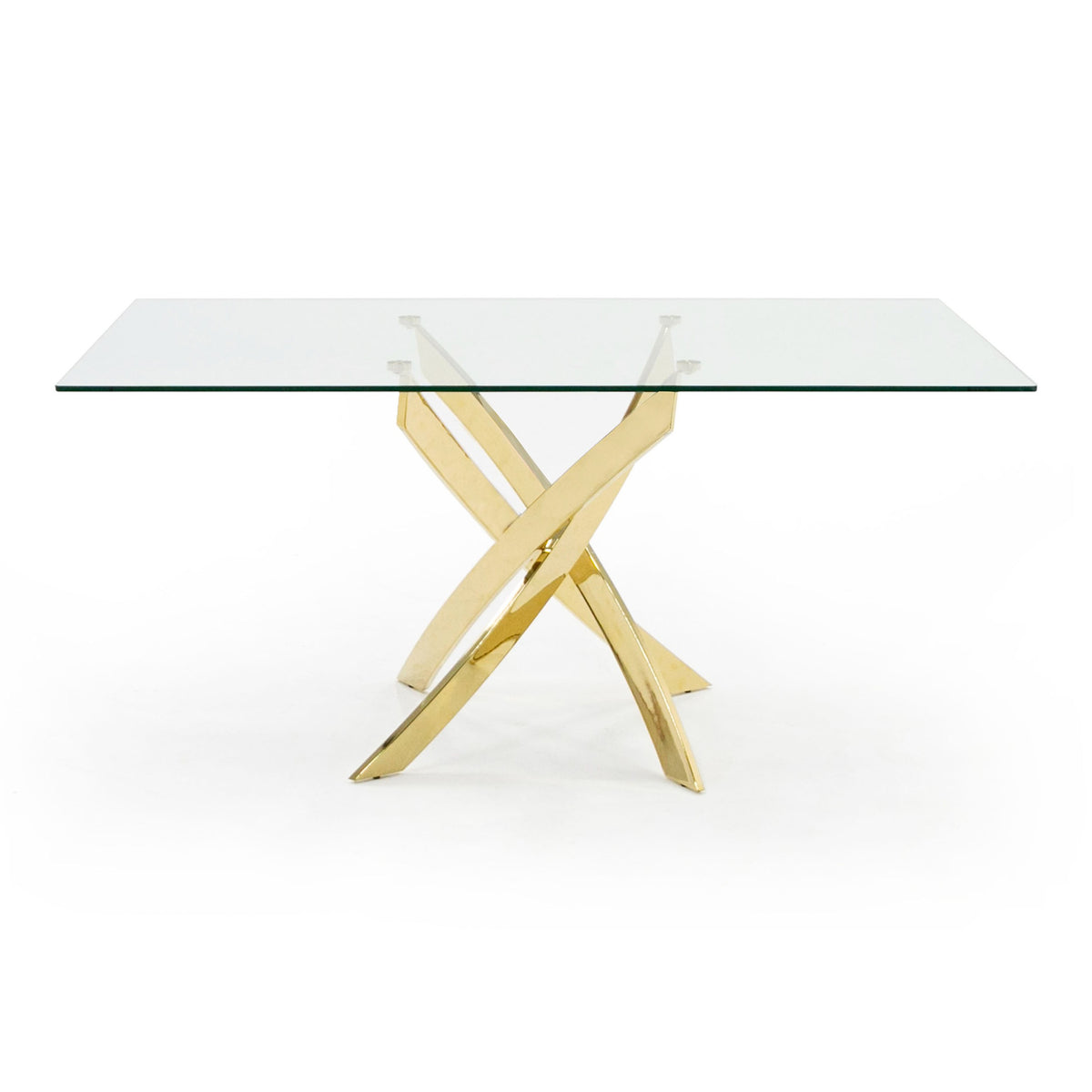 Pyrite Modern Glass and Gold Dining Table by VIG Furniture - View 1