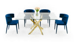 Pyrite Modern Glass and Gold Dining Table by VIG Furniture - View 5
