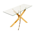 Pyrite Modern Glass and Gold Console Table by VIG Furniture - View 2