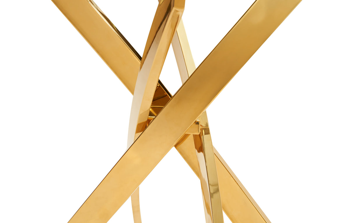 Pyrite Modern Glass and Gold Console Table by VIG Furniture - View 3