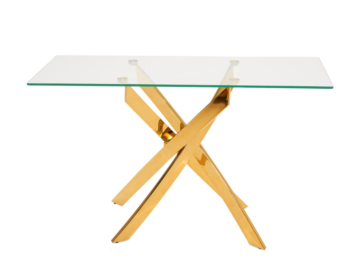 Pyrite Modern Glass and Gold Console Table by VIG Furniture - View 4