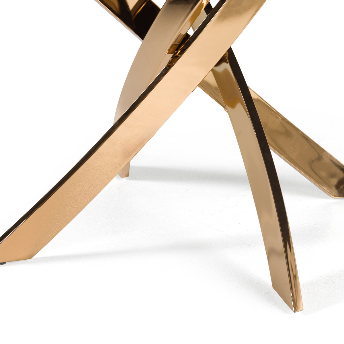Pyrite - Modern Brown Glass + Rosegold Rectangular Dining Table by VIG Furniture - View 5