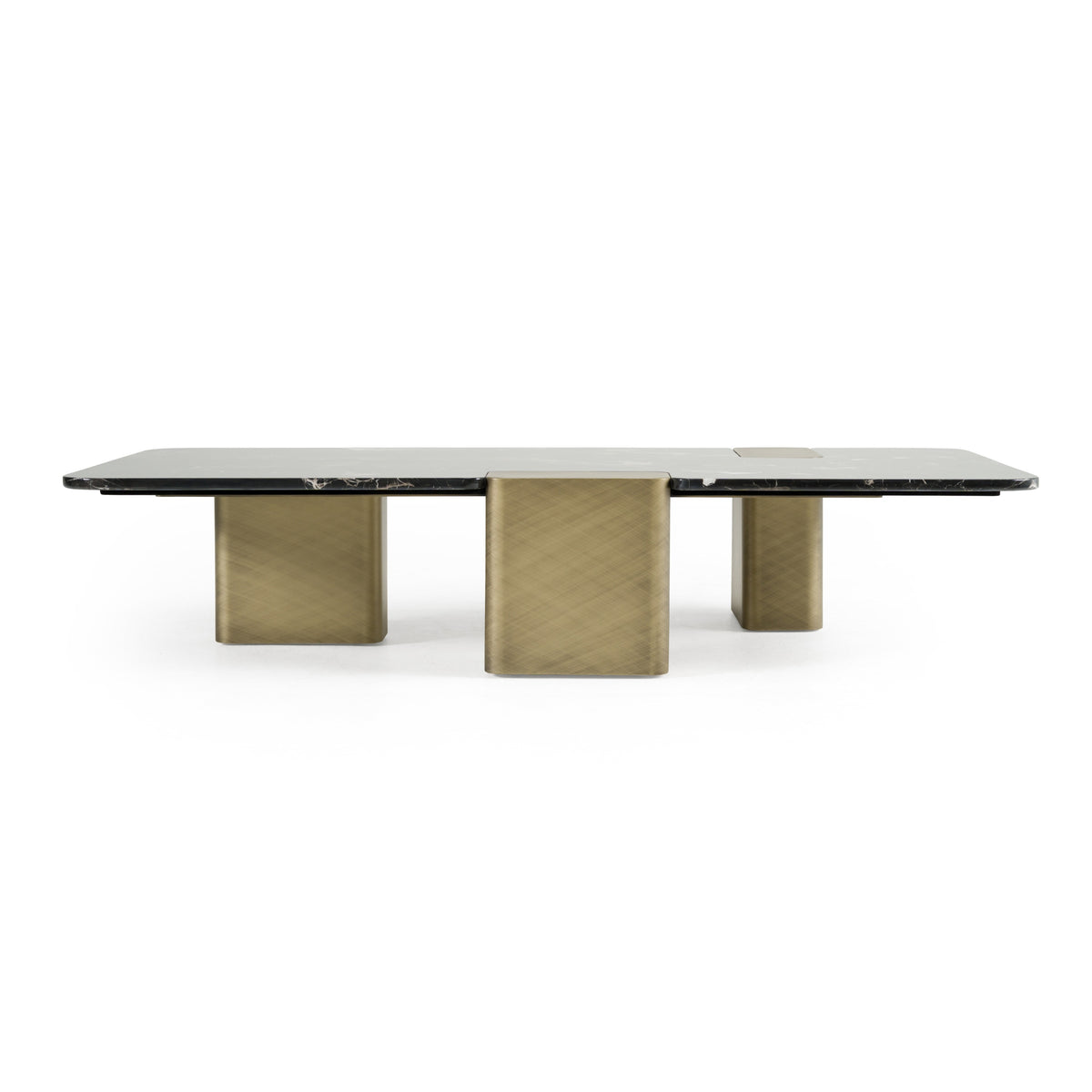 Quest - Modern Black Rose Marble + Antique Brass Coffee Table by VIG Furniture - View 1