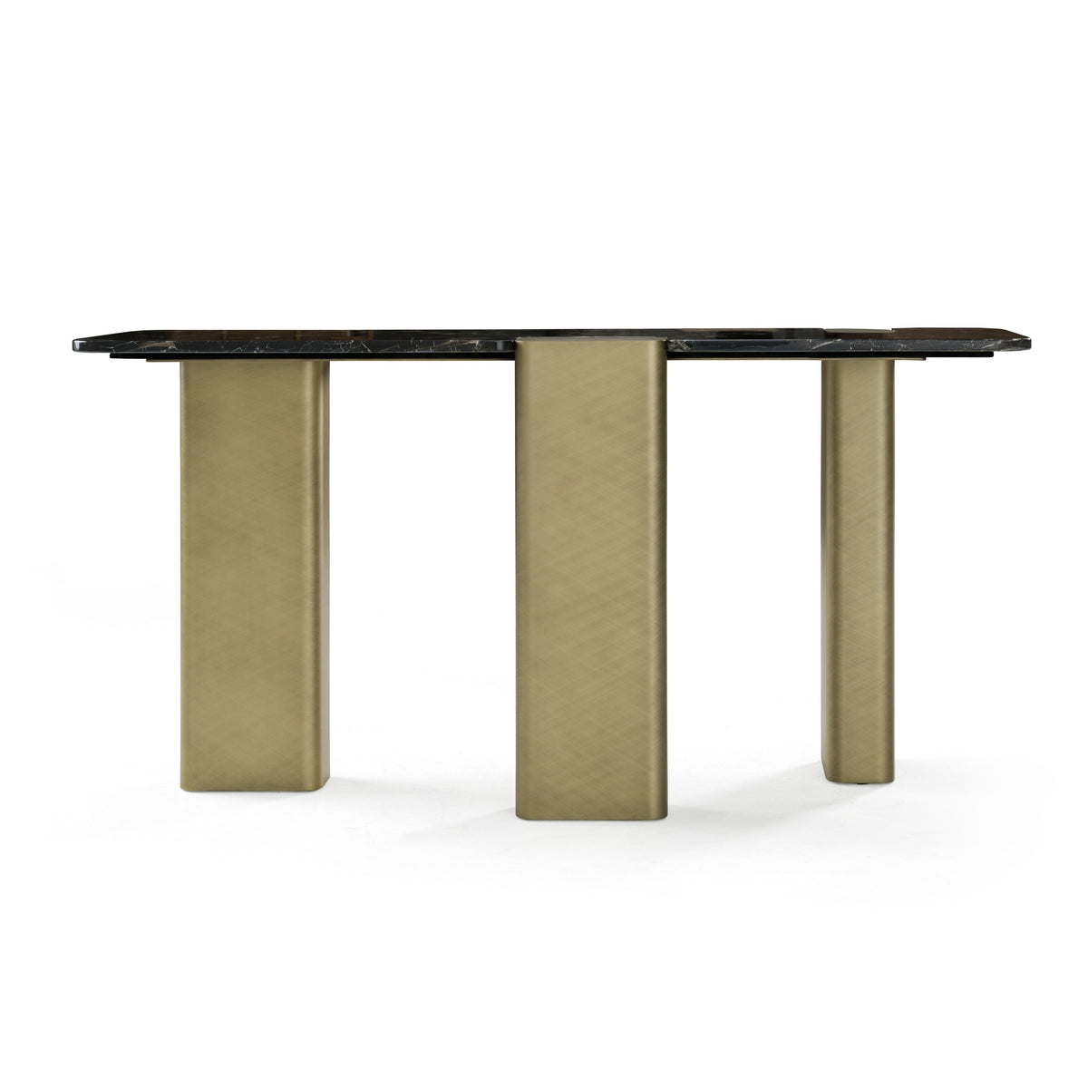 Quest - Modern Black Rose Marble + Antique Brass Console Table by VIG Furniture - View 4