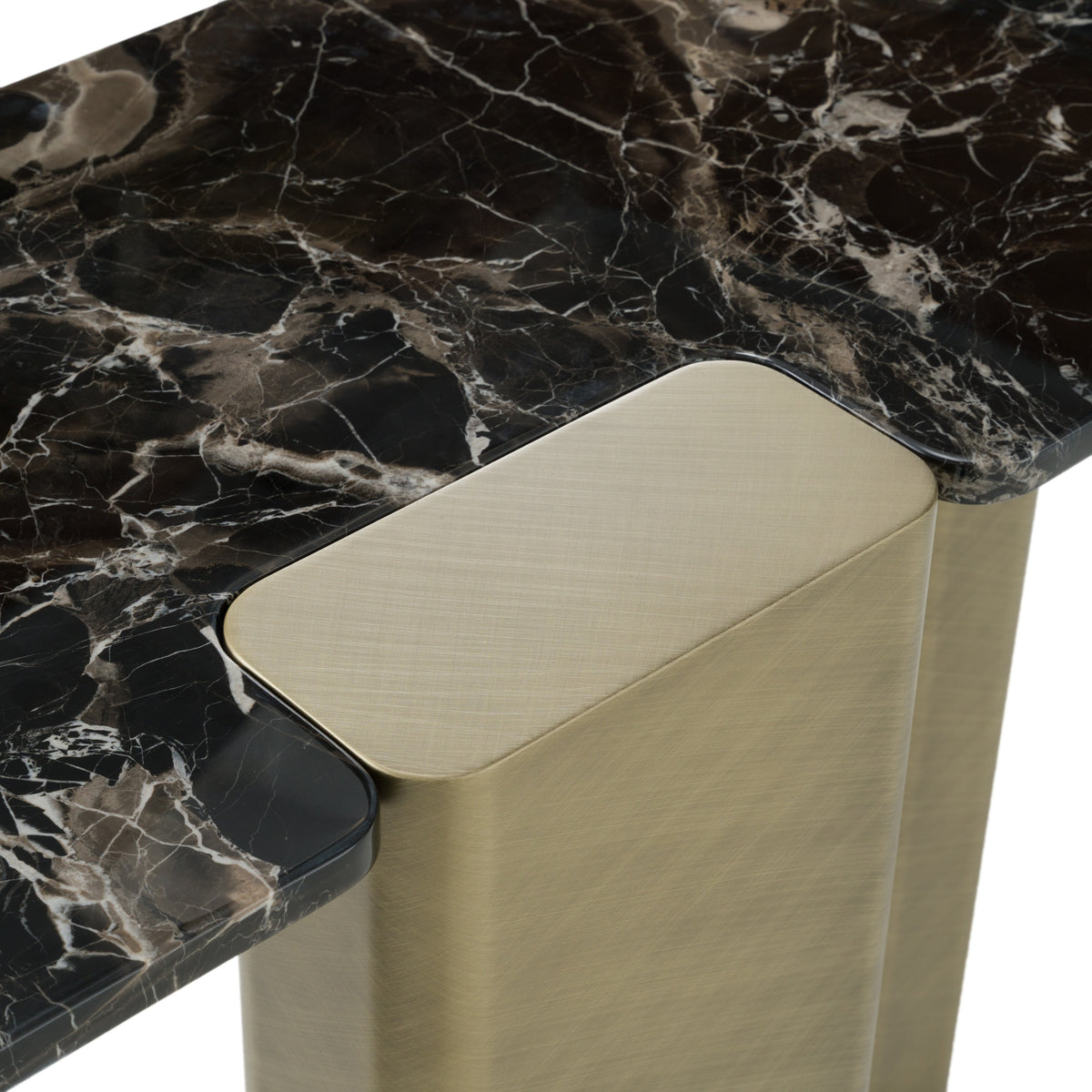 Quest - Modern Black Rose Marble + Antique Brass Console Table by VIG Furniture - View 6