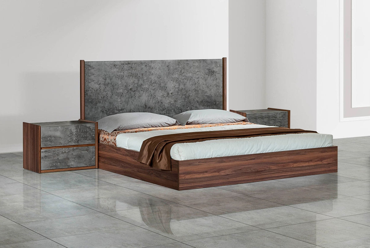 Rado - California King Modern Walnut & Volcanic Slate Bed by VIG Furniture - View 1