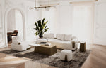 Rainier - Contemporary Off-White Fabric + Antique Brass Sofa by VIG Furniture - View 5