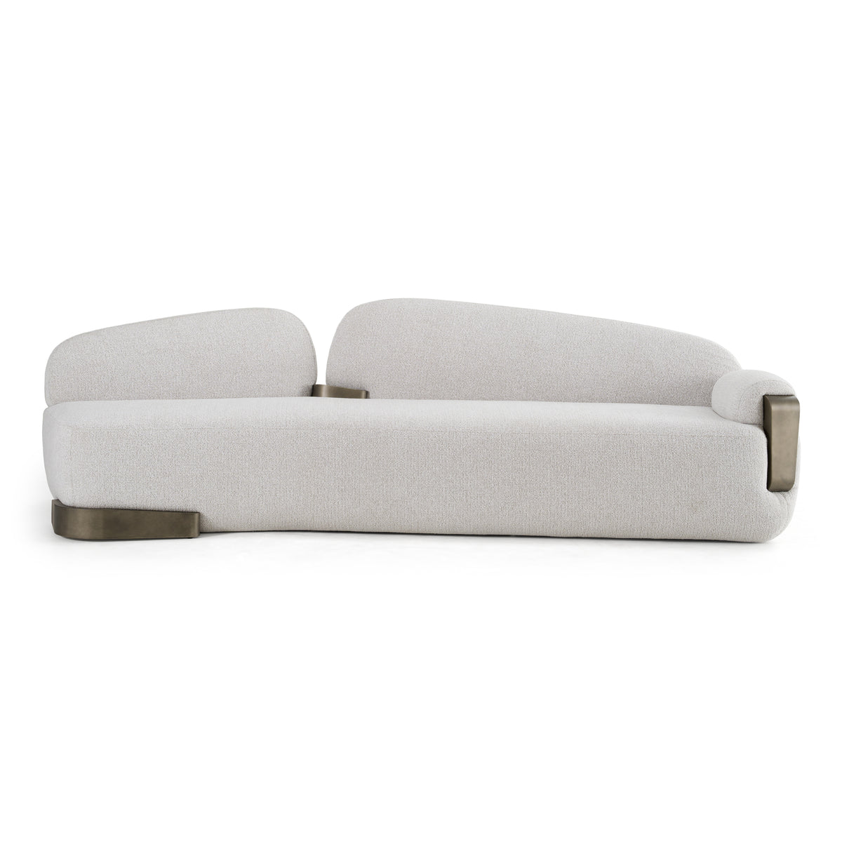 Rainier - Contemporary Off-White Fabric + Antique Brass Sofa by VIG Furniture - View 1