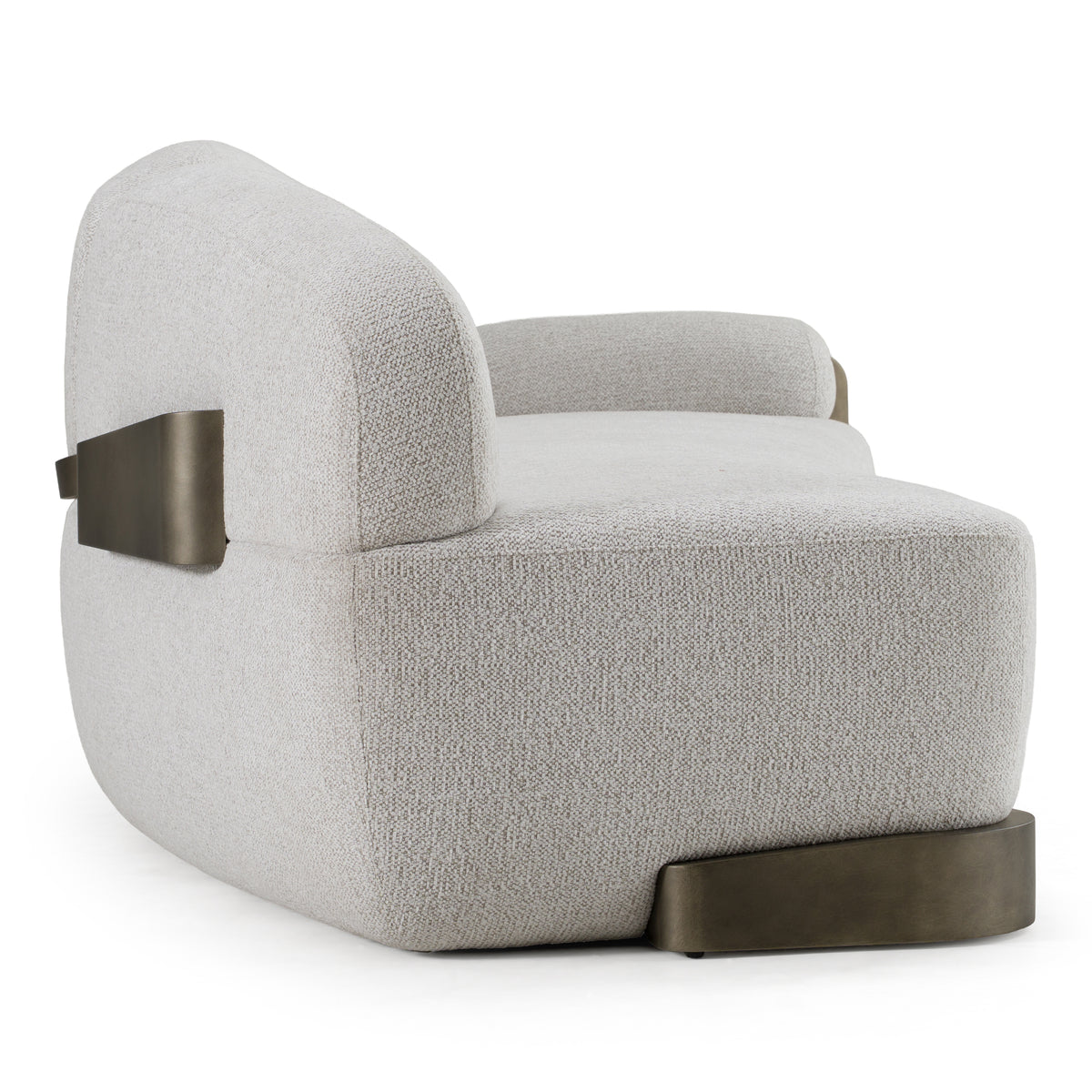 Rainier - Contemporary Off-White Fabric + Antique Brass Sofa by VIG Furniture - View 7