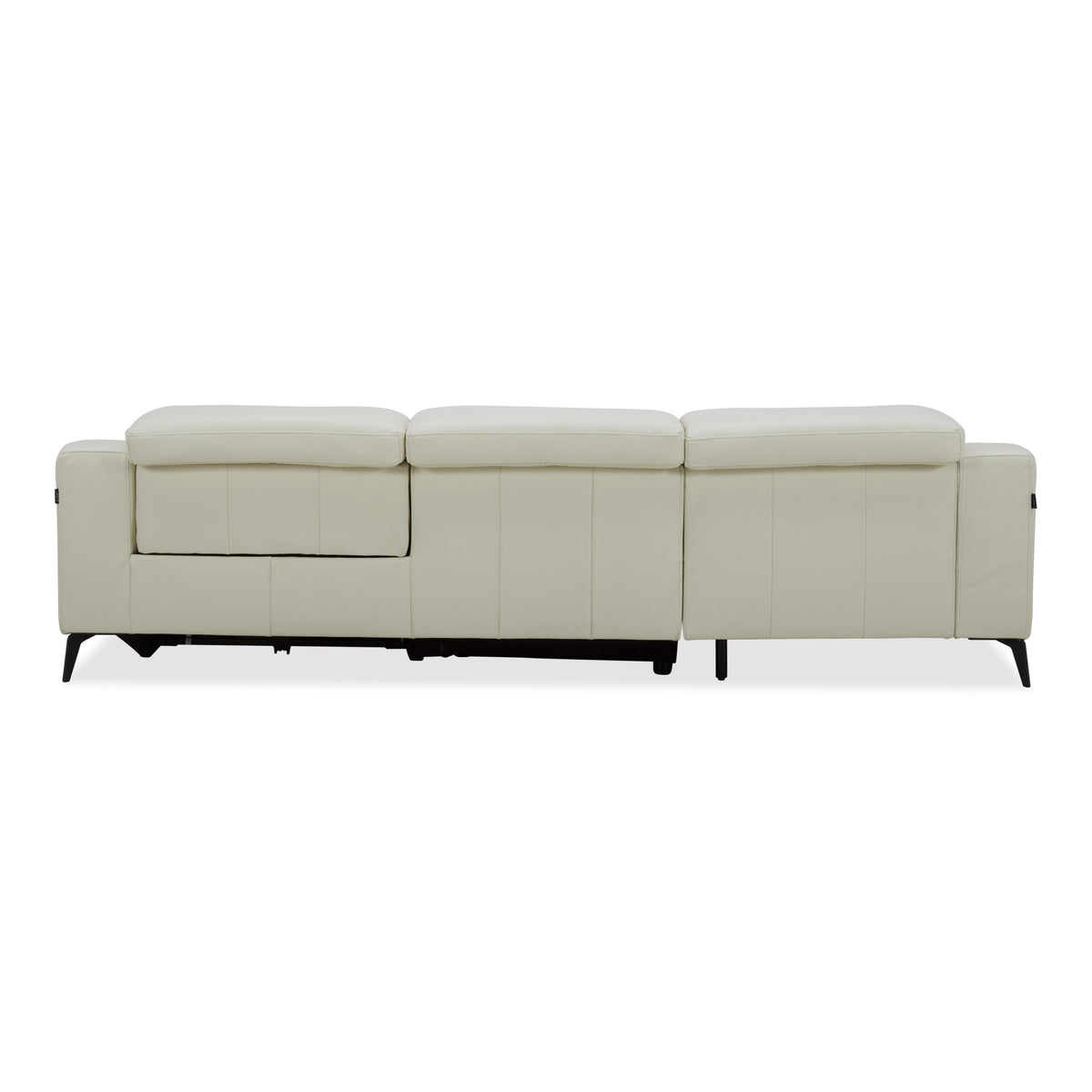 Rampart - Modern L-Shape LAF White Leather Sectional Sofa with 1 Recliner by VIG Furniture - View 13