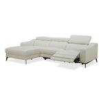Rampart - Modern L-Shape LAF White Leather Sectional Sofa with 1 Recliner by VIG Furniture - View 14