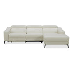 Rampart - Modern L-Shape RAF White Leather Sectional Sofa with 1 Recliner by VIG Furniture - View 1