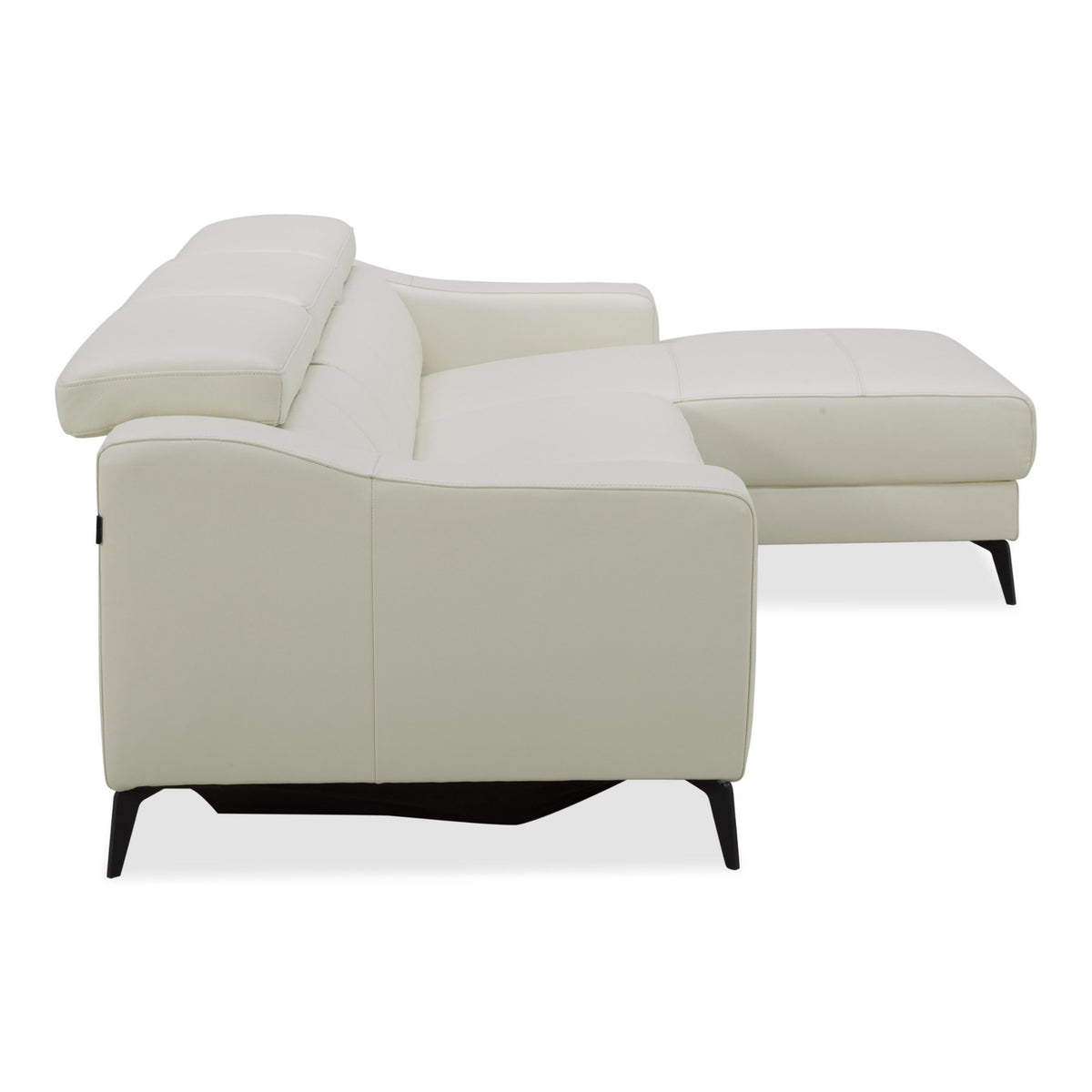 Rampart - Modern L-Shape RAF White Leather Sectional Sofa with 1 Recliner by VIG Furniture - View 11