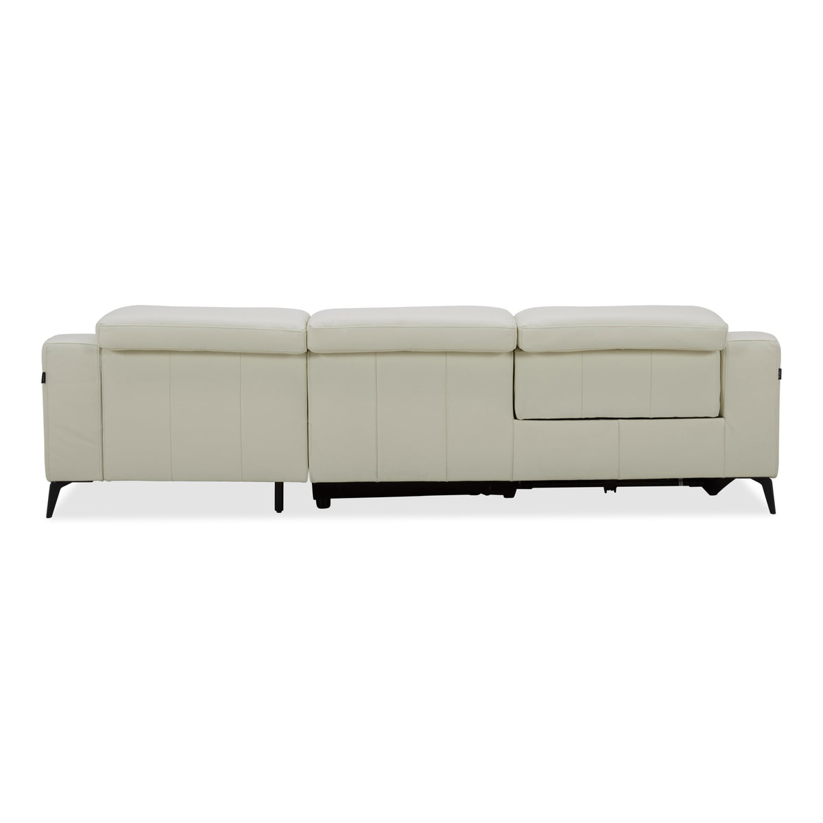 Rampart - Modern L-Shape RAF White Leather Sectional Sofa with 1 Recliner by VIG Furniture - View 12