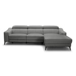 Rampart - Modern L-Shape RAF Grey Leather Sectional Sofa with 1 Recliner by VIG Furniture - View 1