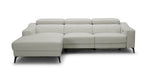 Rampart - Modern L-Shape LAF White Leather Sectional Sofa with 1 Recliner by VIG Furniture - View 1