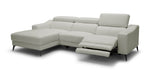 Rampart - Modern L-Shape LAF White Leather Sectional Sofa with 1 Recliner by VIG Furniture - View 2