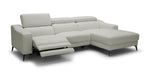 Rampart - Modern L-Shape RAF White Leather Sectional Sofa with 1 Recliner by VIG Furniture - View 2