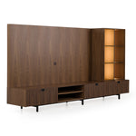 Raskin - Contemporary Walnut Entertainment Center w/ LED Lighting by VIG Furniture - View 3