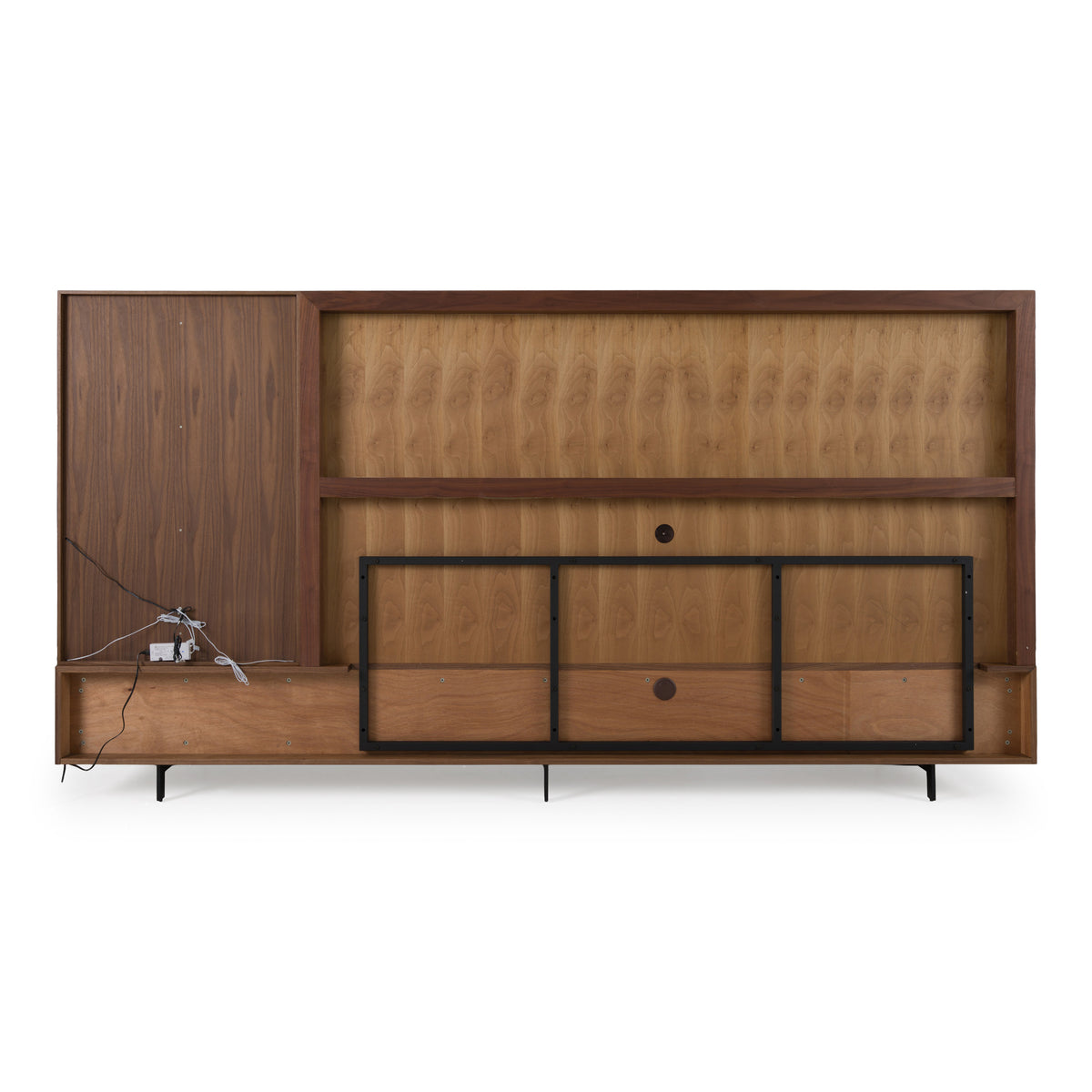 Raskin - Contemporary Walnut Entertainment Center w/ LED Lighting by VIG Furniture - View 6