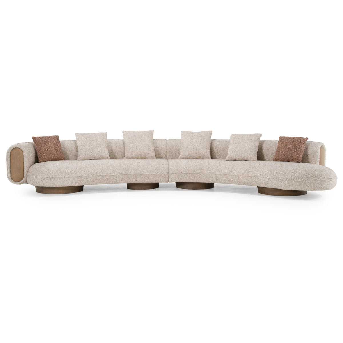 Raywood - Modern Multicolored Boucle Fabric + Ash Sectional Sofa by VIG Furniture - View 1