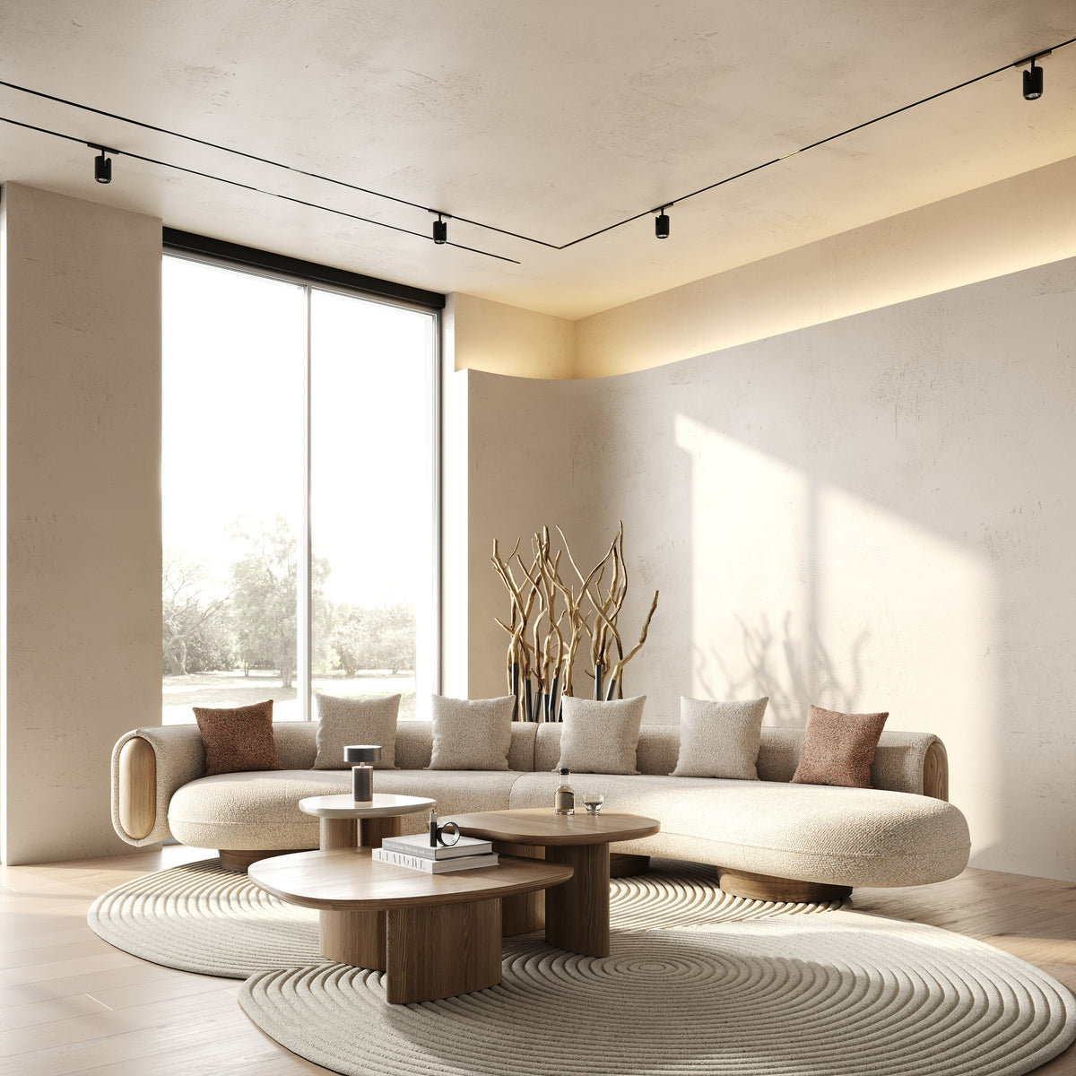 Raywood - Modern Multicolored Boucle Fabric + Ash Sectional Sofa by VIG Furniture - View 11