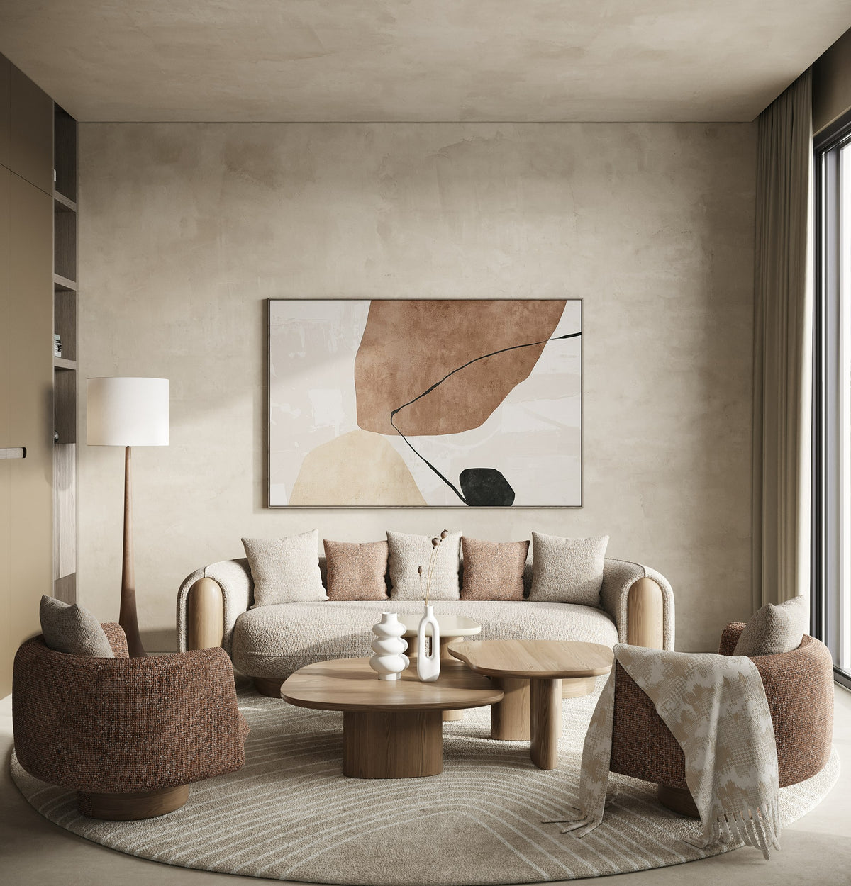 Raywood - Modern 3-Piece Buckwheat + Onyx Nesting Coffee Table Set by VIG Furniture - View 13