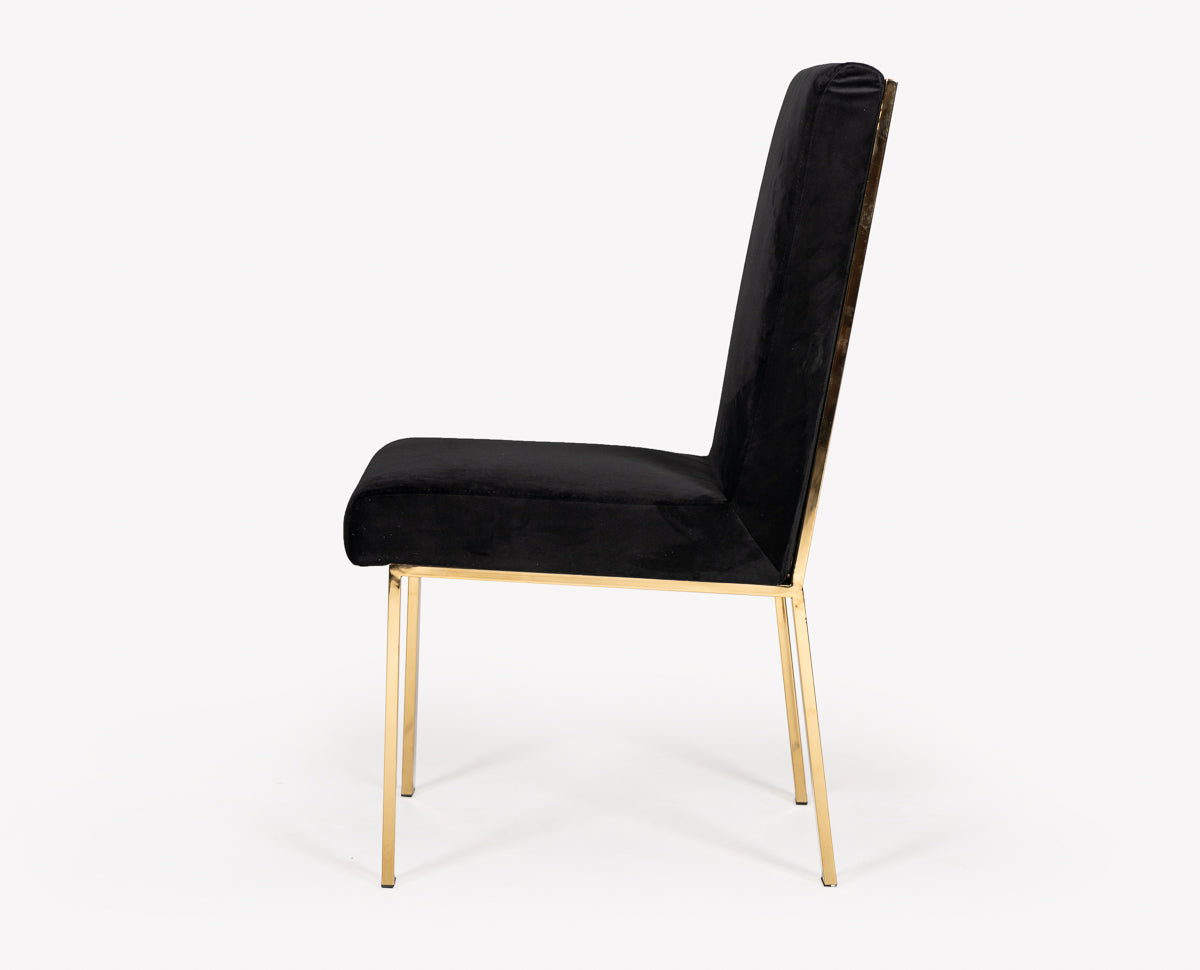 Reba Modern Black Velvet & Gold Dining Chair (Set of 2) by VIG Furniture - View 5