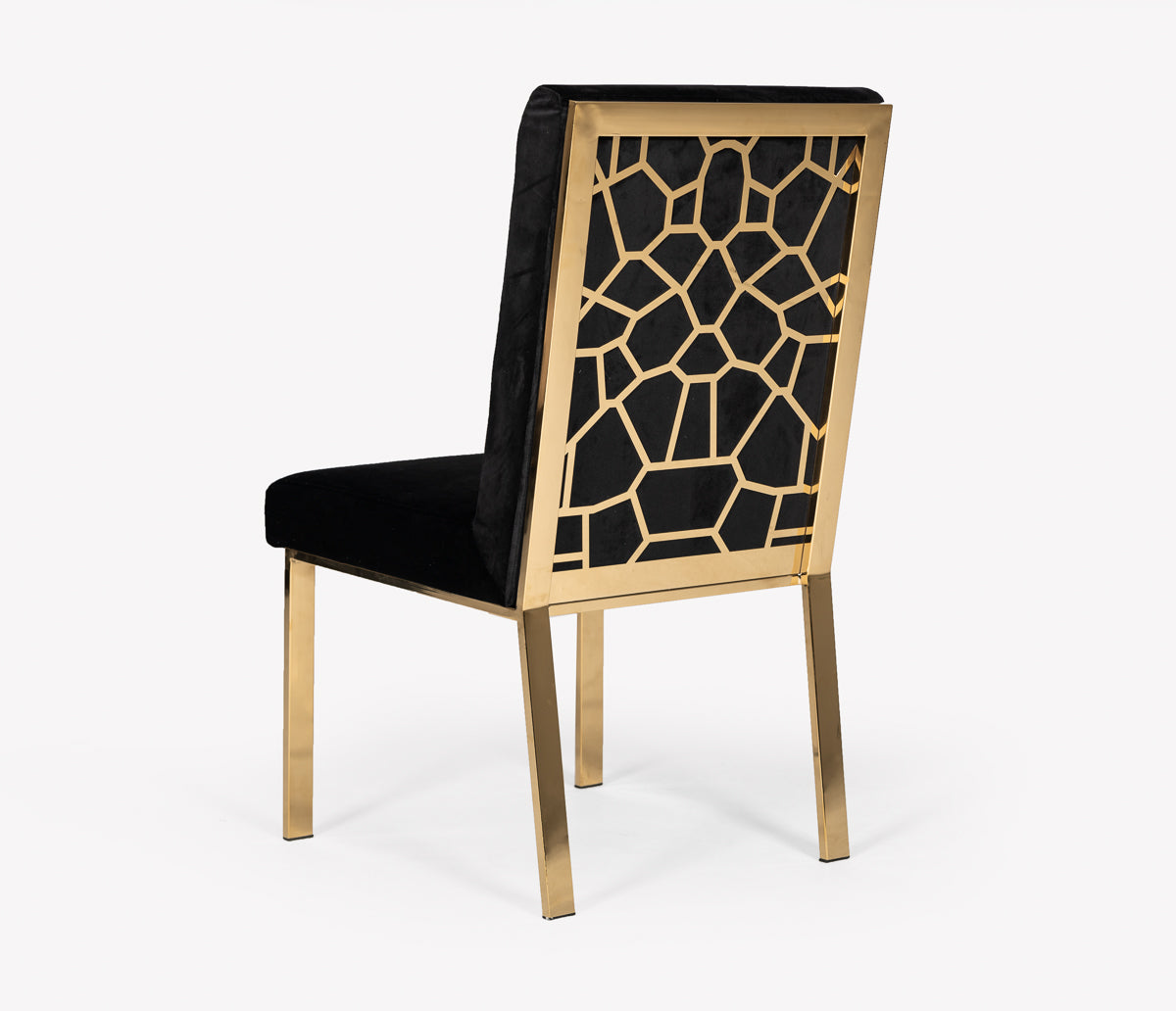 Reba Modern Black Velvet & Gold Dining Chair (Set of 2) by VIG Furniture - View 7