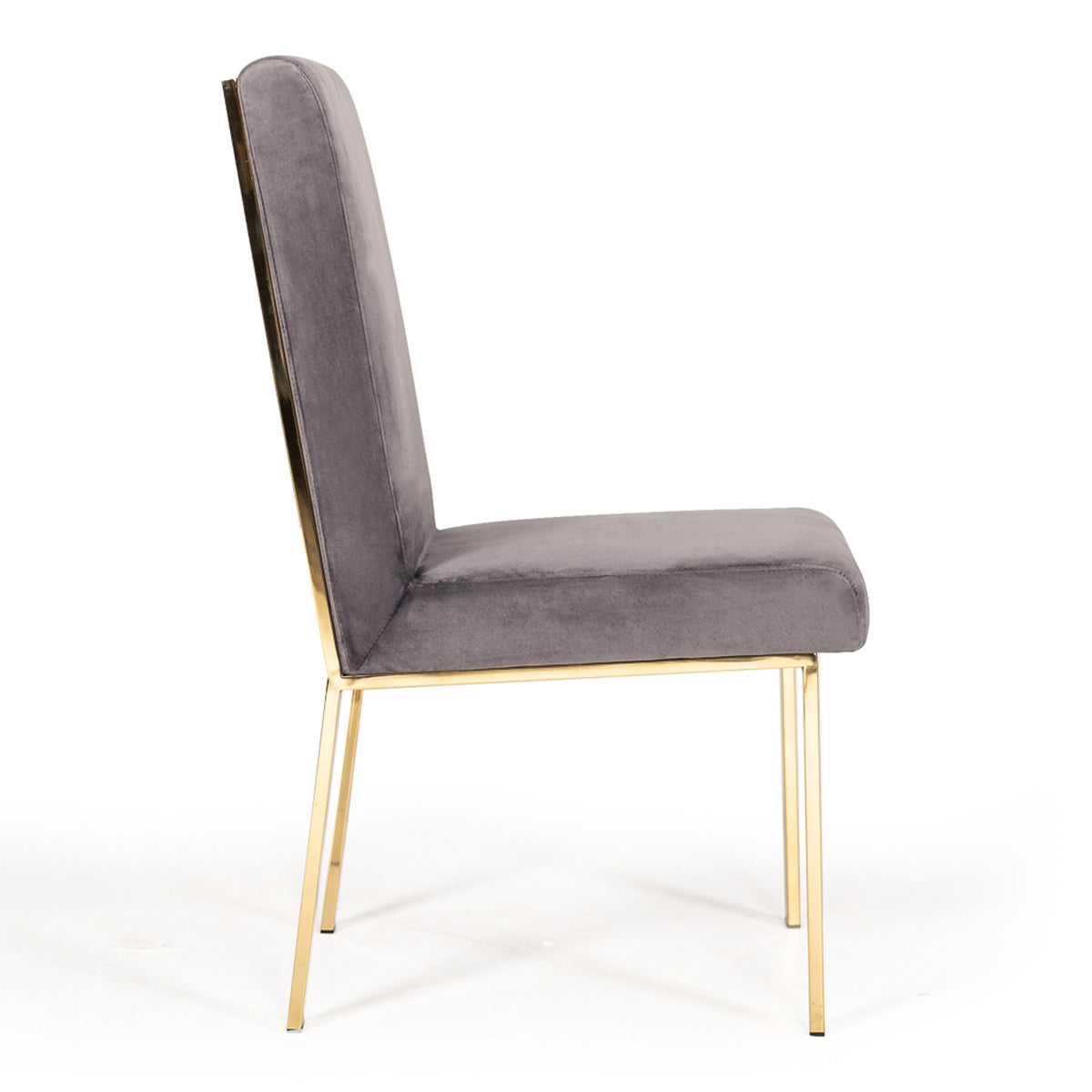 Reba Modern Grey Velvet & Gold Dining Chair (Set of 2) by VIG Furniture - View 9