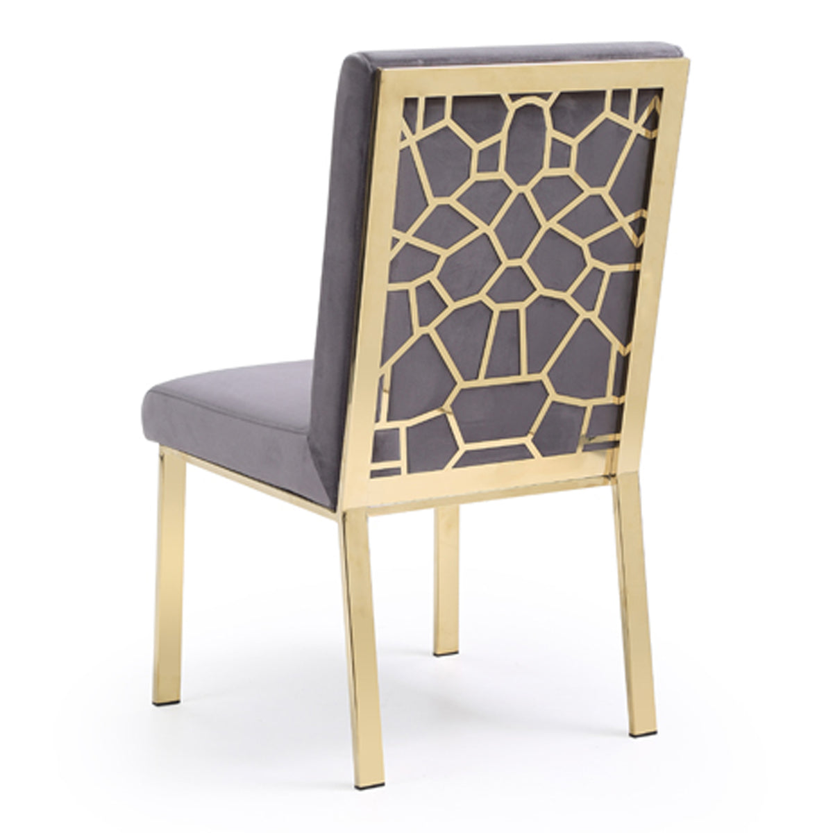 Reba Modern Grey Velvet & Gold Dining Chair (Set of 2) by VIG Furniture - View 10