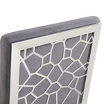 Reba Modern Grey Velvet & Stainless Steel Dining Chair (Set of 2) by VIG Furniture - View 8
