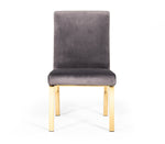 Reba Modern Grey Velvet & Gold Dining Chair (Set of 2) by VIG Furniture - View 4